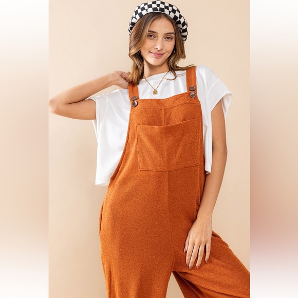 11 Solid Adjustable Strap Sweater Overall Jumpsuit - Picture 8 of 8